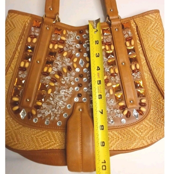 COLE HAAN Natural Sydney Straw & Leather Tan - Picture 8 of 13